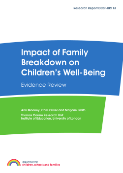 Impact of Family Breakdown on Children’s Well-Being Evidence Review