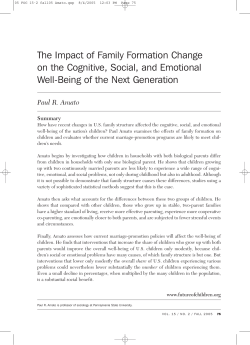 The Impact of Family Formation Change Well-Being of the Next Generation