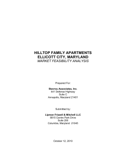 HILLTOP FAMILY APARTMENTS ELLICOTT CITY, MARYLAND MARKET FEASIBILITY ANALYSIS