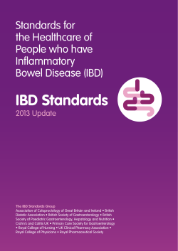 IBD Standards Standards for the Healthcare of People who have