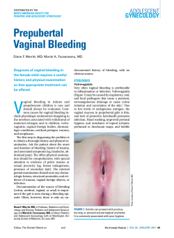 Prepubertal Vaginal Bleeding Adolescent GynecoloGy