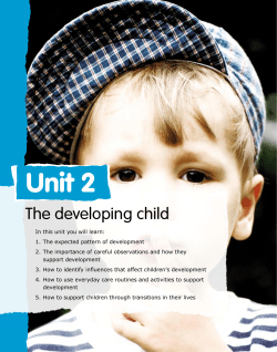 Unit 2 The developing child