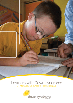 Learners with Down syndrome A HANDBOOK FOR TEACHING PROFESSIONALS