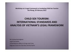 CHILD SEX TOURISM: INTERNATIONAL STANDARDS AND ANALYSIS OF VIETNAM’S LEGAL FRAMEWORK