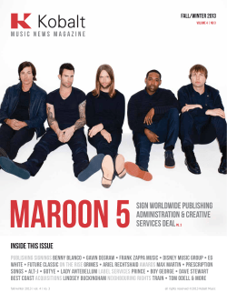MAROON 5 SIGN WORLDWIDE PUBLISHING ADMINISTRATION &amp; creative services DEAL
