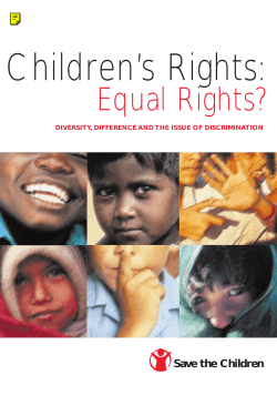 Children’s Rights: Equal Rights? Save the Children
