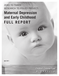 Maternal Depression and Early Childhood Zero to three