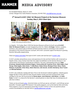 4 Annual K.A.M.P. (Kids’ Art Museum Project) at the Hammer Museum