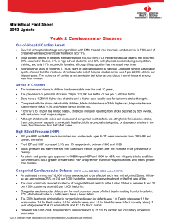 Youth &amp; Cardiovascular Diseases Statistical Fact Sheet 2013 Update