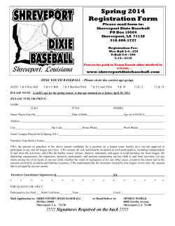 DIXE YOUTH BASEBALL – Please circle the correct age group.