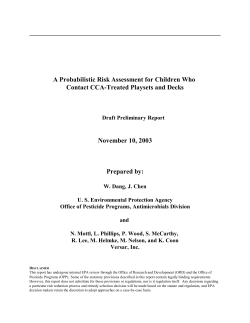 A Probabilistic Risk Assessment for Children Who November 10, 2003
