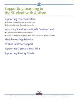 Supporting Learning in the Student with Autism Supporting Communication
