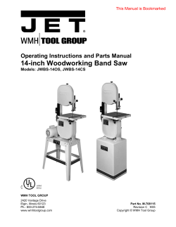 14-inch Woodworking Band Saw Operating Instructions and Parts Manual