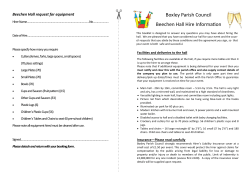 Boxley Parish Council Beechen Hall Hire Information Beechen Hall request for equipment