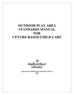 OUTDOOR PLAY AREA STANDARDS MANUAL FOR