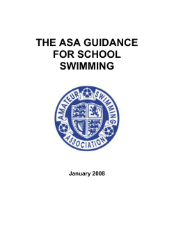 THE ASA GUIDANCE FOR SCHOOL SWIMMING