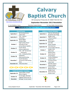 Church Events Children’s Church Schedule