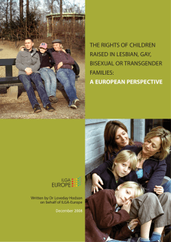 THE RIGHTS OF CHILDREN RAISED IN LESBIAN, GAY, BISEXUAL OR TRANSGENDER FAMILIES: