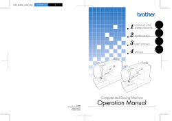 Operation Manual Computerized Sewing Machine KNOWING YOUR SEWING MACHINE