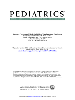 Increased Prevalence of Obesity in Children With Functional Constipation