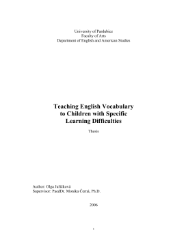 Teaching English Vocabulary to Children with Specific Learning Difficulties