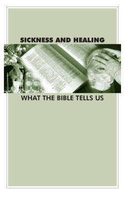 SICKNESS AND HEALING WHAT THE BIBLE TELLS US