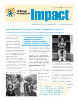 Impact NEW YORk PROGRAMS FACE GROWING DEMAND FOR SERvICES