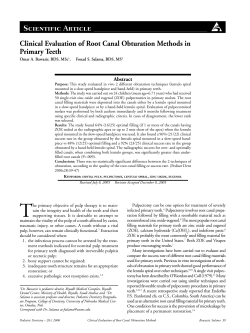 Clinical Evaluation of Root Canal Obturation Methods in Primary Teeth Abstract