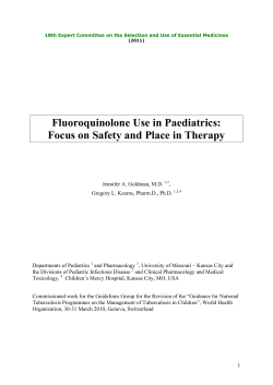 Fluoroquinolone Use in Paediatrics: Focus on Safety and Place in Therapy