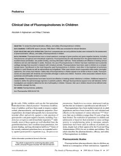 Clinical Use of Fluoroquinolones in Children