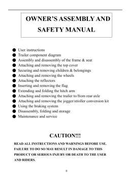 OWNER’S ASSEMBLY AND SAFETY MANUAL
