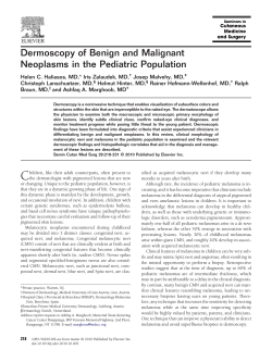 Dermoscopy of Benign and Malignant Neoplasms in the Pediatric Population