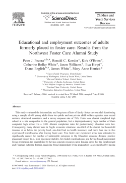 Educational and employment outcomes of adults Northwest Foster Care Alumni Study