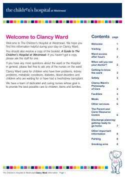 Welcome to Clancy Ward Contents