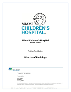 Miami Children’s Hospital Director of Radiology CONFIDENTIAL