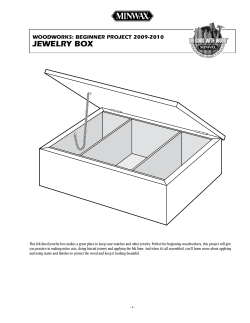 jeWelRy BOx WOODWORKS: BeginneR pROject 2009-2010