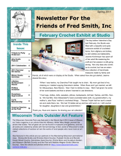 Newsletter For the  Friends of Fred Smith, Inc