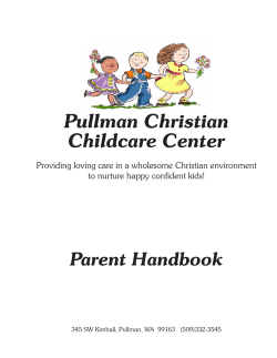 Pullman Christian Childcare Center Parent Handbook