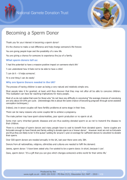 Becoming a Sperm Donor National Gamete Donation Trust