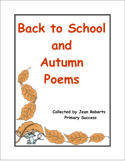 Back to School and Autumn Poems