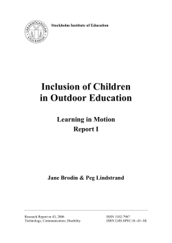Inclusion of Children in Outdoor Education  Learning in Motion