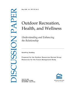 Outdoor Recreation, Health, and Wellness Understanding and Enhancing