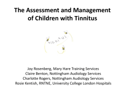 The Assessment and Management of Children with Tinnitus