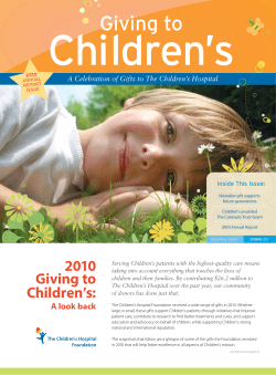 Children’s  Giving to