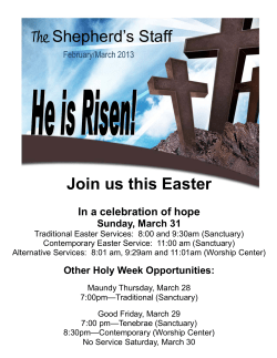 Join us this Easter In a celebration of hope Sunday, March 31
