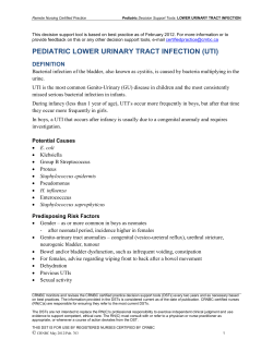 PEDIATRIC LOWER URINARY TRACT INFECTION (UTI) DEFINITION