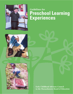 Preschool Learning Experiences Guidelines for Early Childhood Advisory Council