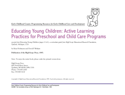 Educating Young Children: Active Learning