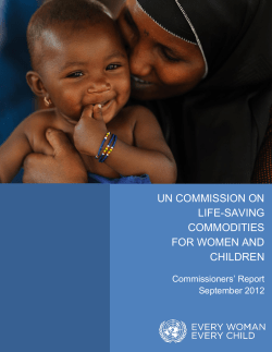 UN COMMISSION ON LIFE-SAVING COMMODITIES FOR WOMEN AND