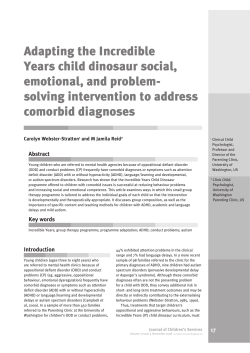 Adapting the Incredible Years child dinosaur social, emotional, and problem-